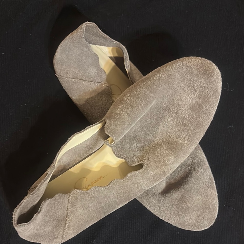 Women's Suede Slip-On Shoes - Tan